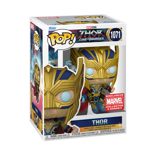 Funny Pop! Marvel Thor Love and Thunder : Thor 1071 Marvel Collector Corps Exclusive + Pop Protector