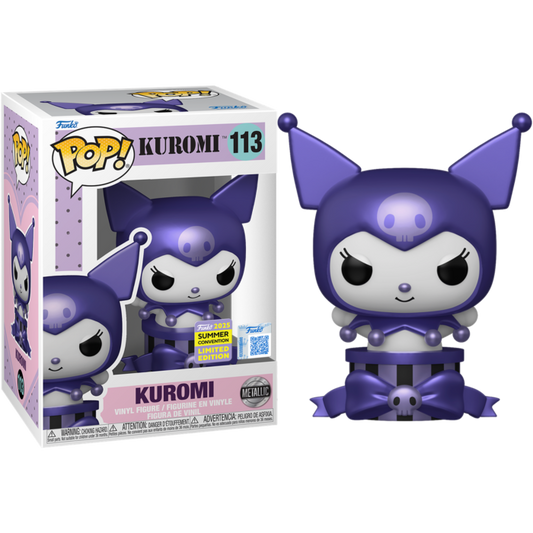 Funko Pop! Sanrio Hello Kitty and Friends - Kuromi 113 Funko 2025 Summer Convention Exclusive Metallic Figure + Pop Protector