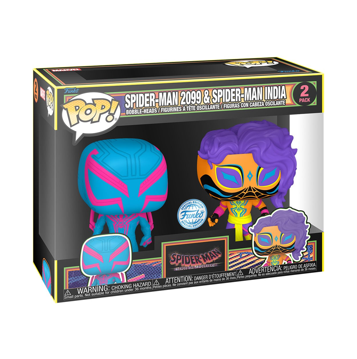 Funko Pop! Marvel Spider-Man Across The Spider-Verse: Spider-Man 2099 & Spider-Man India 2 Pack Funko Special Edition