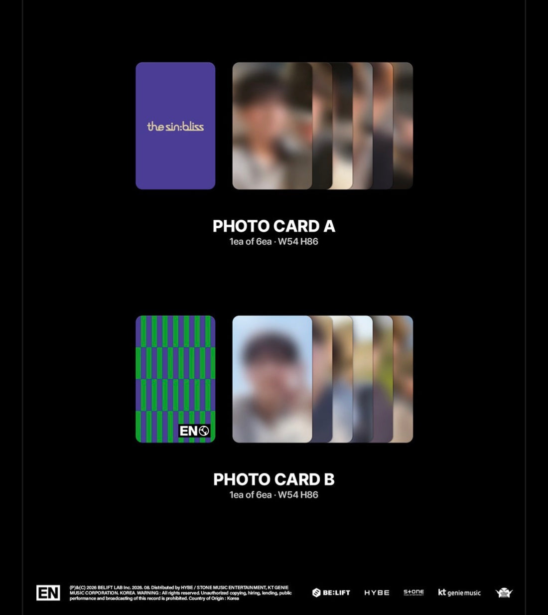 (PRE-ORDER) K-POP ENHYPEN - THE SIN: BLISS (4 VERSIONS) RANDOM