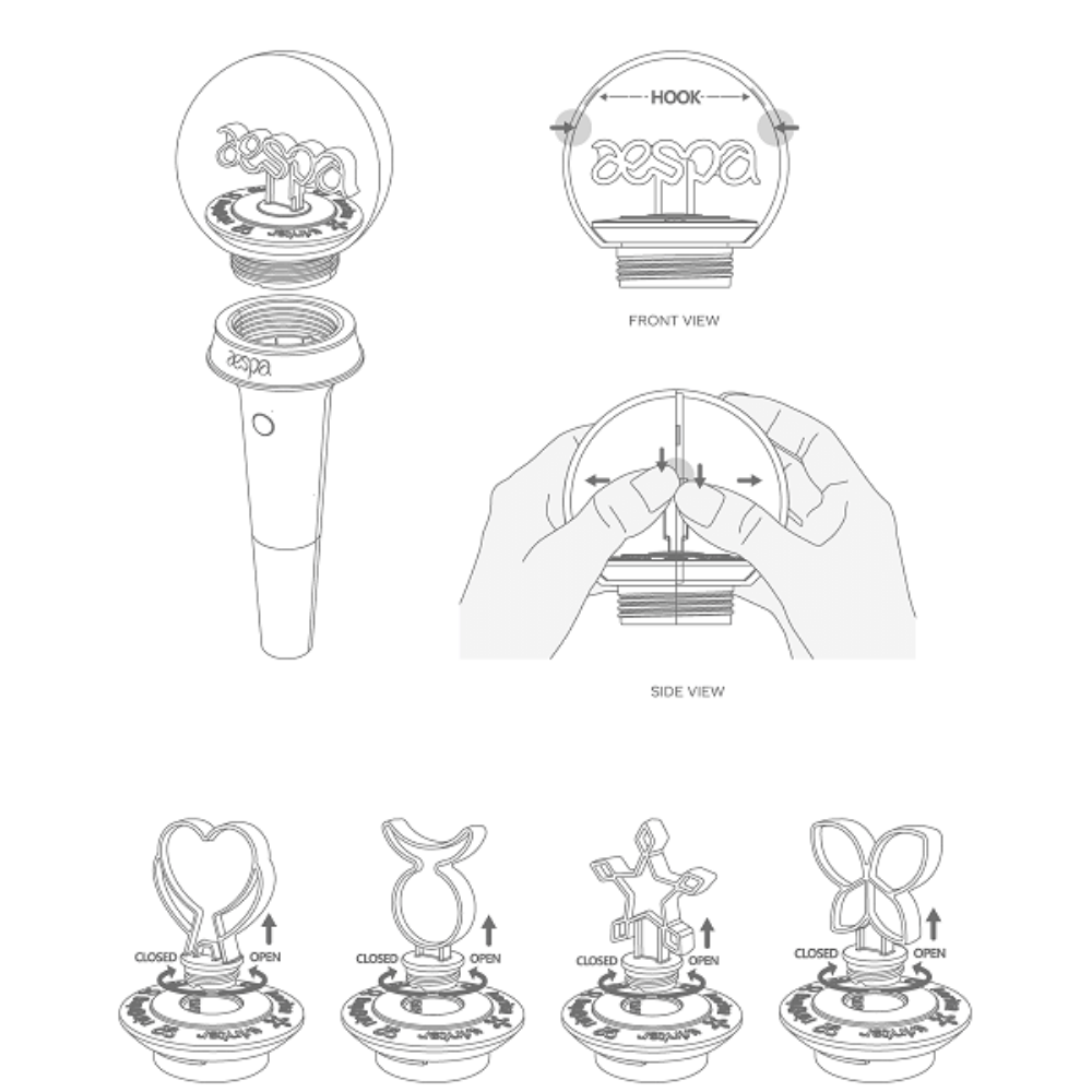 K-pop Aespa Official Fanlight Lightstick (box damage) *Sealed New In Box*