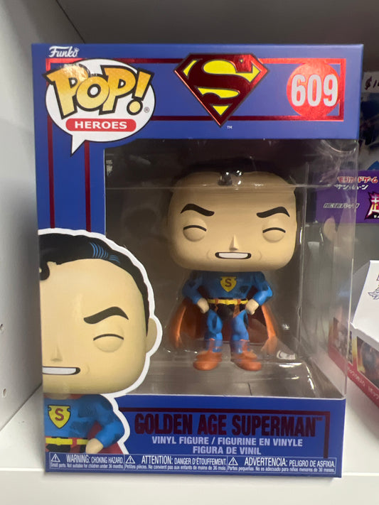 Funko Pop! Superman - Golden Age Superman 609 Figure + Pop Protector