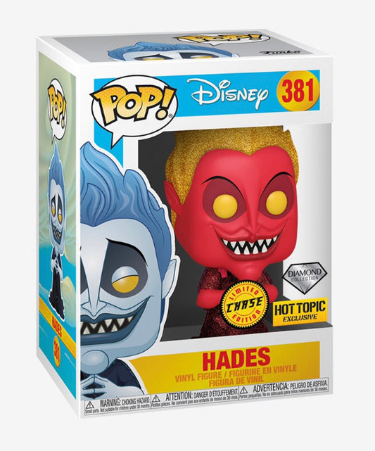 Funko Pop! Disney Hercules Hades 381 CHASE Diamond Hot Topic Exclusive + Free Protector