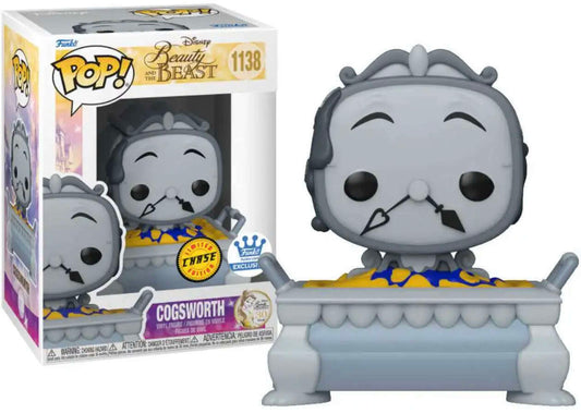 Funko Pop! Disney Beauty and the Beast 30 Years Cogsworth 1138 CHASE Funko Exclusive + Free Protector