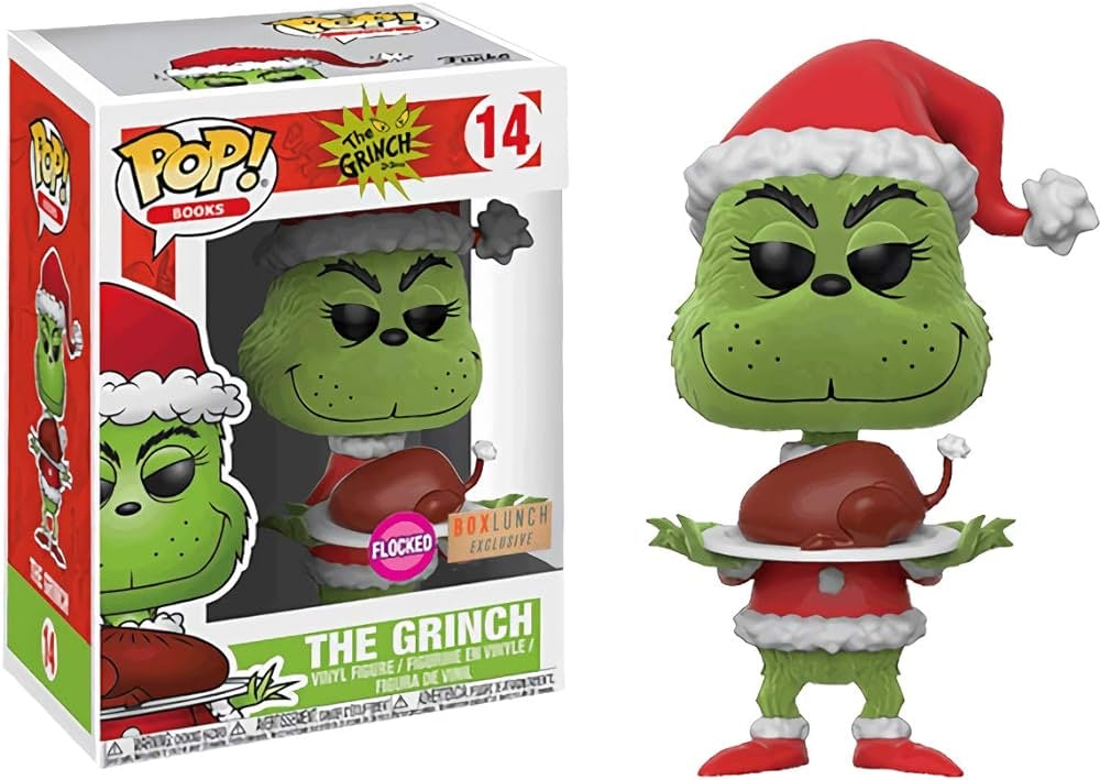 Funko Pop! Dr. Seuss - The Grinch 14 BoxLunch Flocked Exclusive + Free Protector