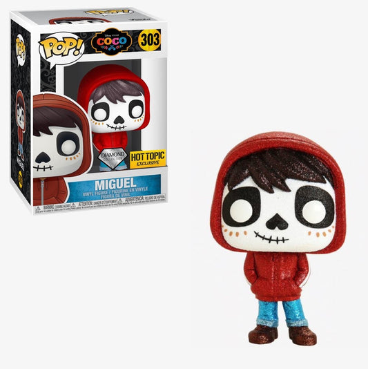 Funko Pop! Disney Pixar Coco Miguel Diamond Collection Hot Topic Exclusive 303 + Free Protector
