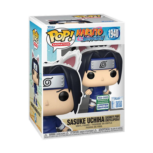 Funko Pop! Naruto Shippuden : Sasuke Uchiha (Sasuke’s Paw Encyclopedia) 1940 Funko 2025 Wondrous Convention Exclusive + Pop Protector