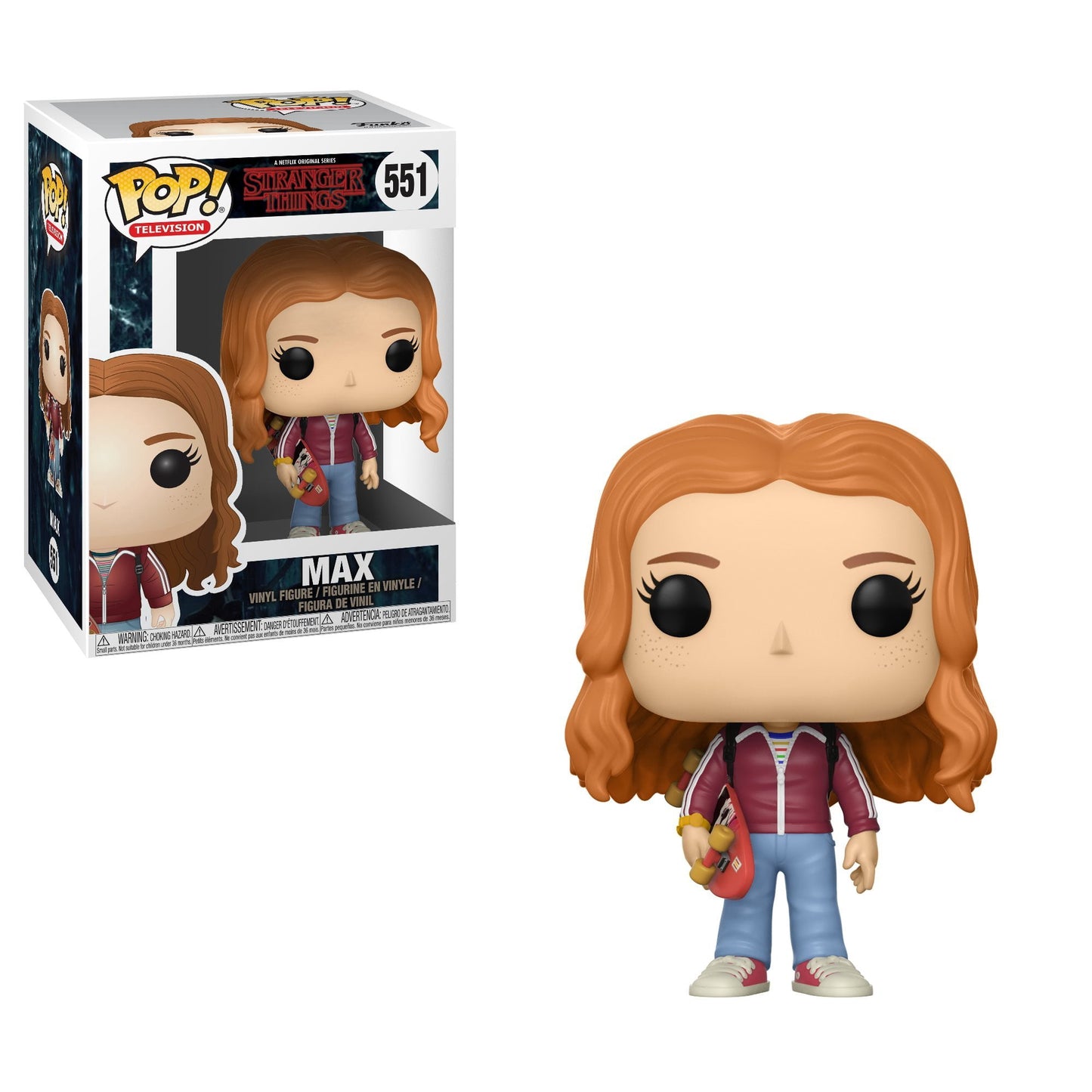 Funko Pop! Netflix Stranger Things Max Mayfield (W/ Skateboard) 551 (VAULTED) + Protector