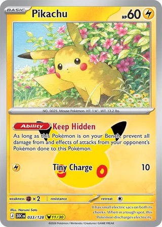 Pokemon TCG! Pikachu 2026 30th Celebration #033/128
