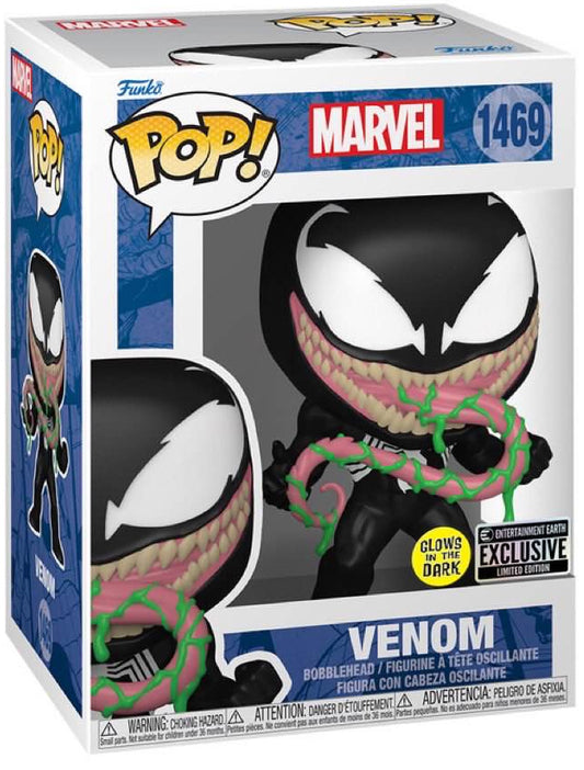 Funko Pop! Marvel Venom 1469 Glows in the Dark EE Exclusive + Pop Protector