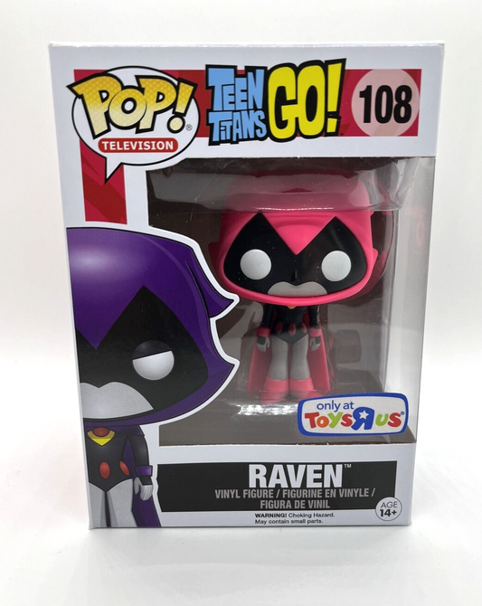 Funko Pop! Teen Titans Go! Raven (Pink) 108 Toys R Us Exclusive + Pop Protector