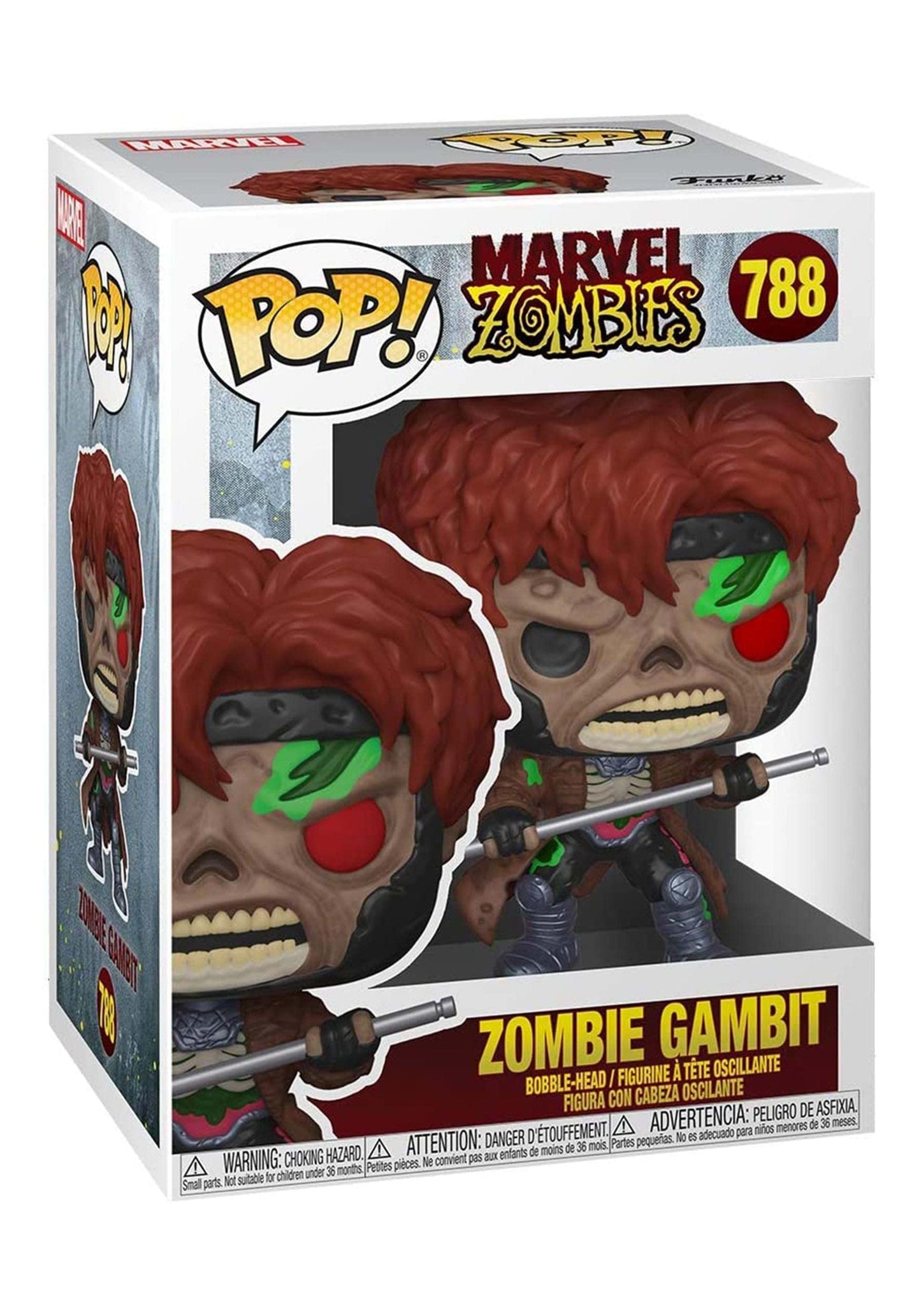 Funko Pop! Marvel Zombies : Zombie Gambit 788 + Pop Protector