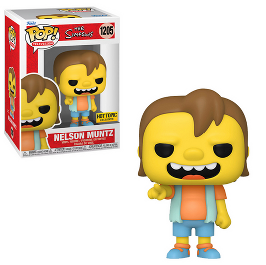 Funko Pop! The Simpsons Nelson Muntz 1205 Hot Topic Exclusive + Free Protector