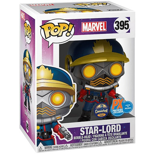 Funko POP! Marvel #395 - Star-Lord Comic Fest PX Exclusive + PROTECTOR!