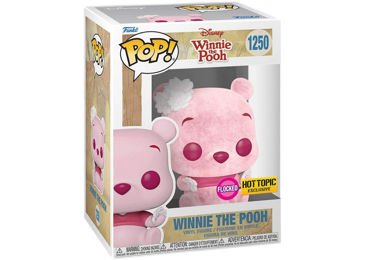Funko Pop! Disney Winnie The Pooh 1250 Flocked Hot Topic Exclusive + Free Protector