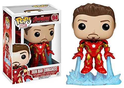 Funko Pop! Marvel Avengers Age of Ultron : Iron Man (Unmasked) 94 (VAULTED) + Pop Protector