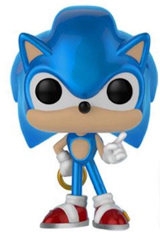 Funko Pop! Sonic The Hedgehog - Sinic with Ring (Metallic) 283 EB Games Exclusive Figure + Pop Protector (box-ware)
