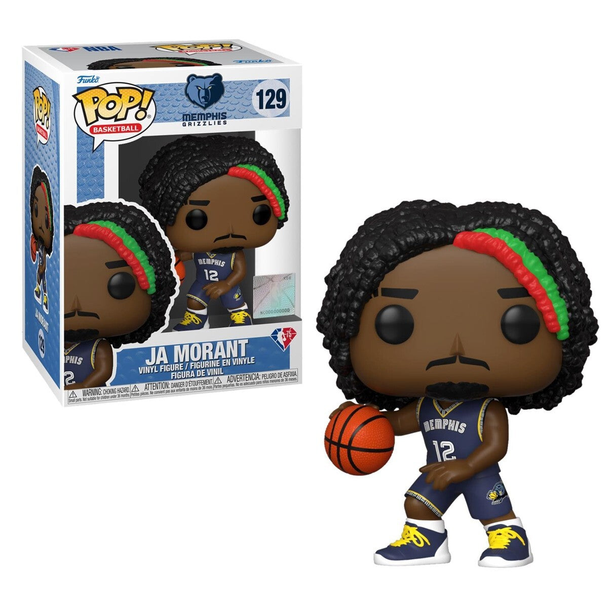 Funko Pop! NBA Memphis Grizzlies : Ja Morant 129 Figure + Pop Protector