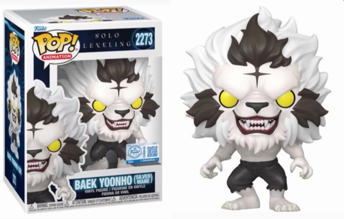 Funko Pop! Solo Leveling - Baek Yooho (Silver Mane) 2273 Funko Special Edition Figure + Pop Protector
