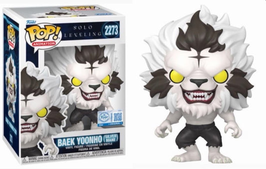 Funko Pop! Solo Leveling - Baek Yooho (Silver Mane) 2273 Funko Special Edition Figure + Pop Protector