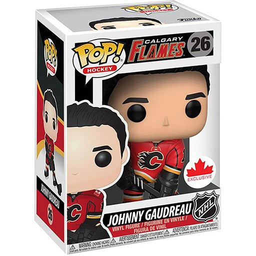 Funko Pop! Hockey NHL Calgary Flames Johnny Gaudreau 26 Canada Exclusive + Free Protector