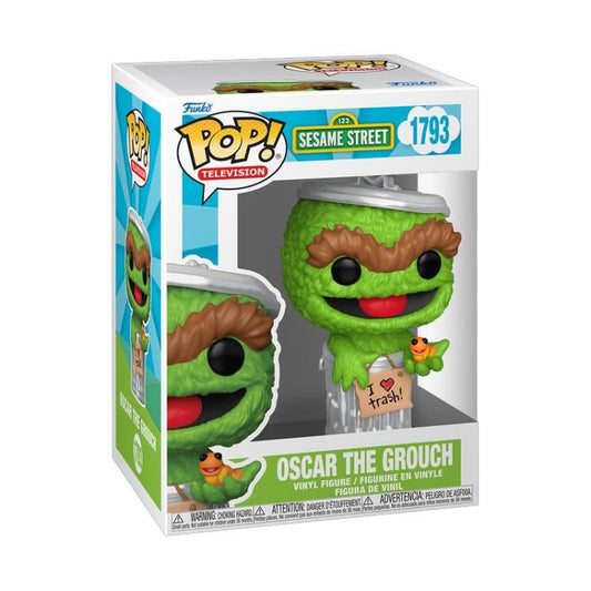 Funko Pop! 123 Sesame Street - Oscar The Grouch 1793 Figure + Pop Protector