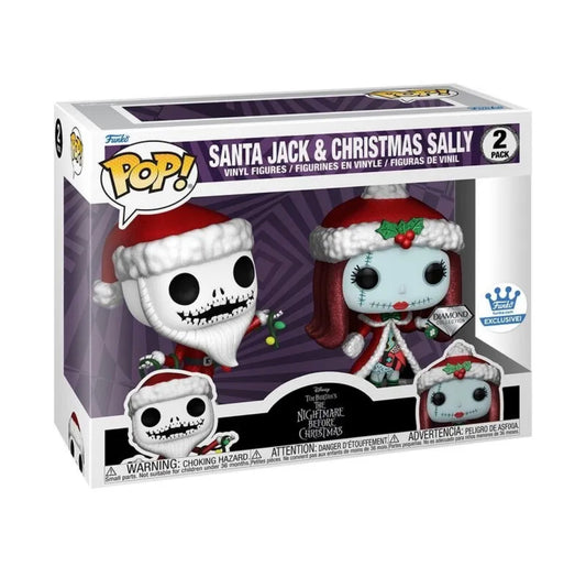 Funko Pop! Disney Tim Burton’s The Nightmare Before Christmas Santa Jack & Christmas Sally 2 Pack Diamond Collection Funko Shop Exclusive