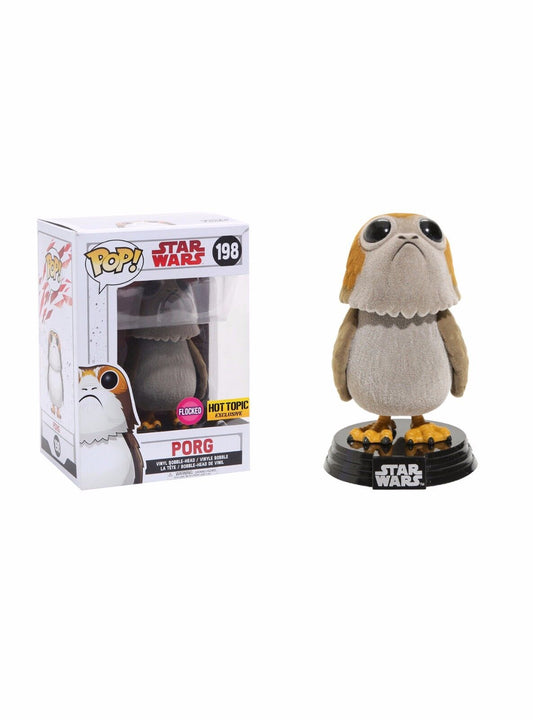 Funko Pop! Star Wars Porg 198 Flocked Hot Topic Exclusive + PoP Protector