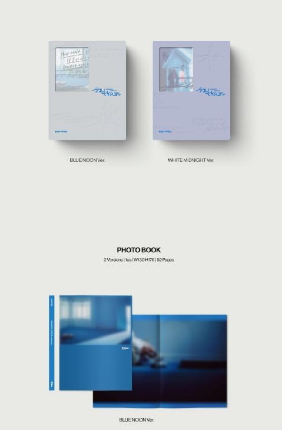 K-pop Enhypen Romance : Untold - Daydream (2 Versions) Blue Noon and White Midnight Bundle Set Albums