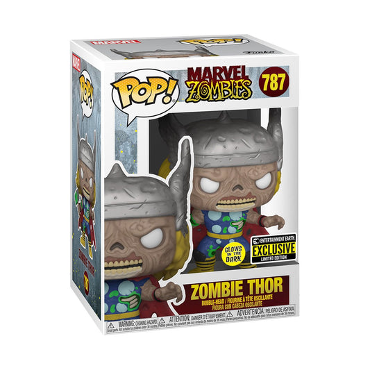 787 Marvel Zombies Thor Glow-in-the-Dark Funko Pop! Figure - Entertainment Earth Exclusive + PoP Protector