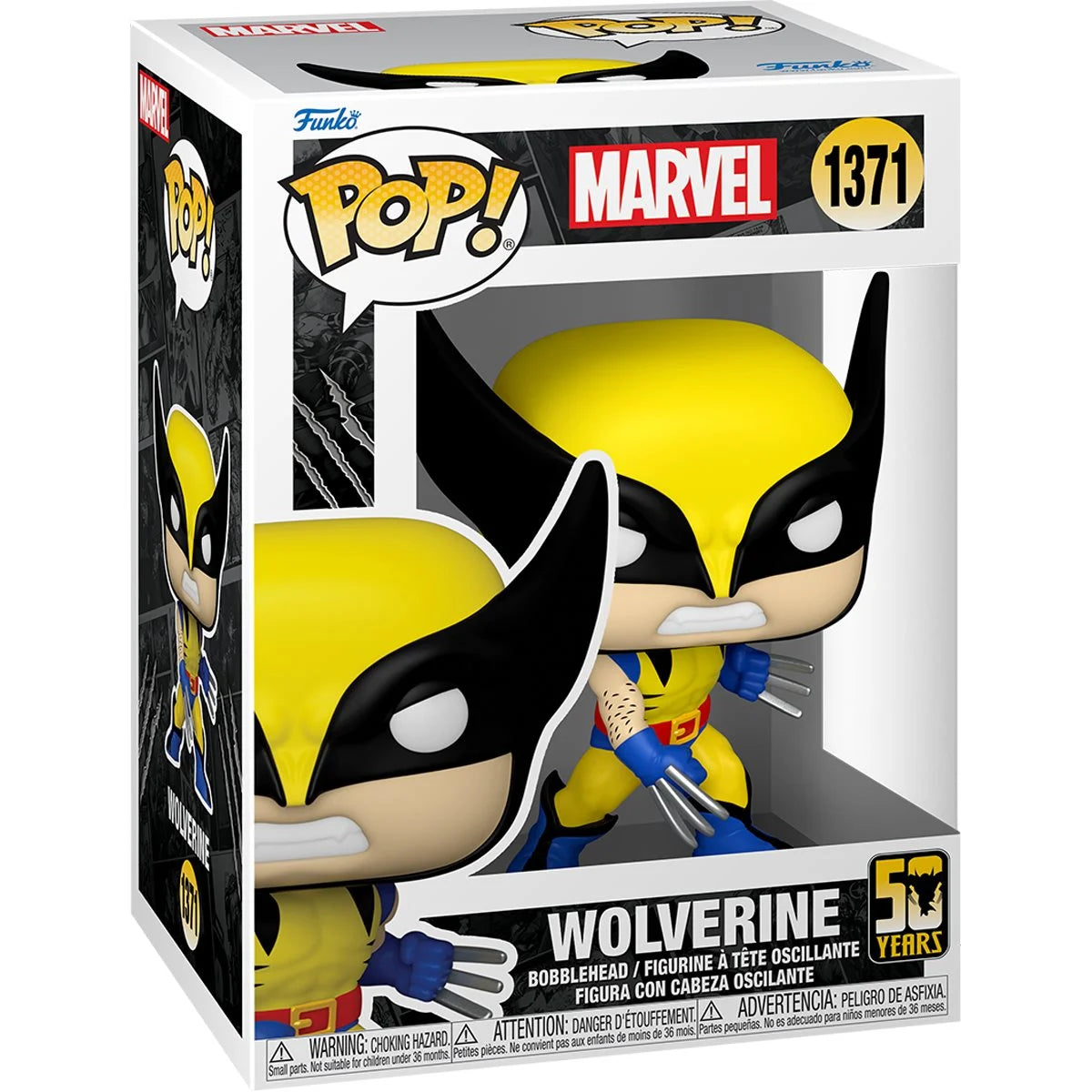 Wolverine 50th Anniversary Wolverine (Classic) Funko Pop! Vinyl Figure #1371 + PoP Protector