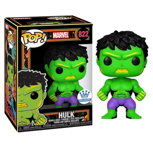 Funko POP! Marvel #822 - Hulk Funko Shop Exclusive Blacklight + PROTECTOR!