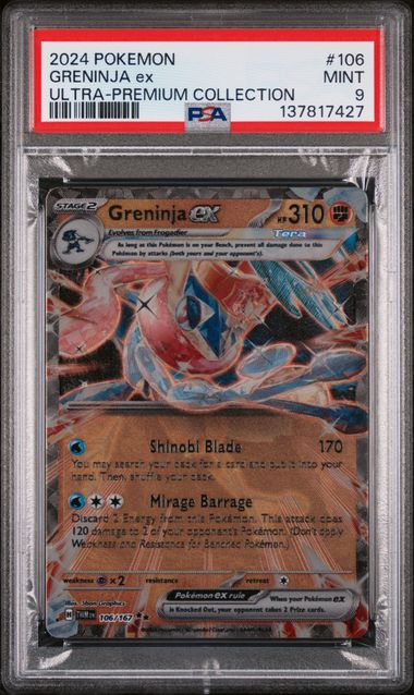 Pokemon TCG! 2024 POKEMON GRENINJA ex ULTRA-PREMIUM COLLECTION #106 GRENINJA ex PSA 9