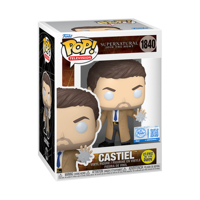 Funko Pop! Supernatural Join The Hunt - Castiel 1840 Funko Special Edition Figure Glows in the Dark + Pop Protector