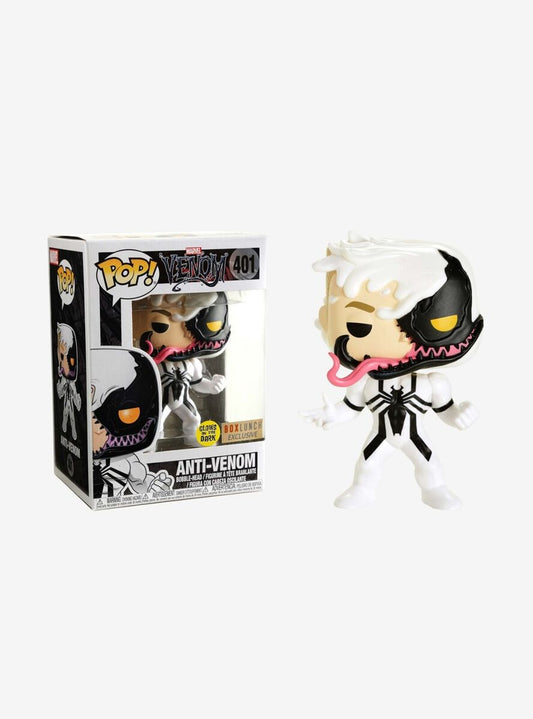 Funko Pop! Marvel Venom: Anti-Venom (Eddie Brock) 401 Glows in the Dark BoxLunch Exclusive (VAULTED) + Free Protector