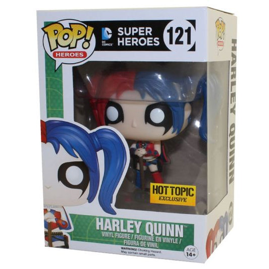 Funko Pop! DC Super Heroes - Harley Quinn 121 Hot Topic Exclusive + Pop Protector