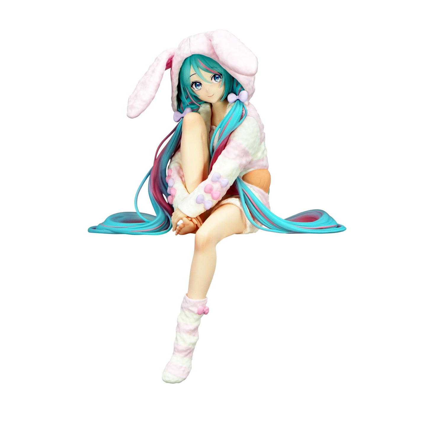 FURYU Corporation-Hatsune Miku Noodle Stopper Statue Figure -Rabbit Ear Hood Pajama- *New In Box*