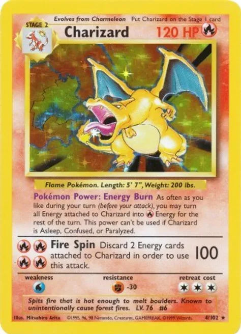 Pokemon TCG - Charizard - Base Set (BS) 4/102 (LP)