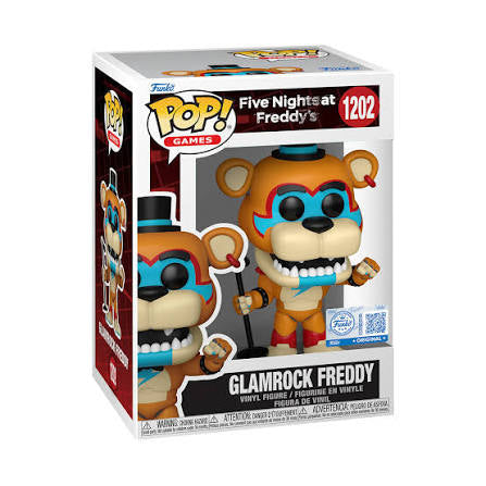 Funko Pop! Five Nights at Freddy’s (FNAF) Glamrock Freddy 1202 Funko Special Edition Figure + Pop Protector