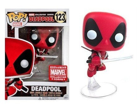 Funko Pop! Marvel Collector Corps Exclusive Deadpool 123 + Pop Protector