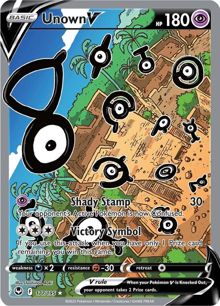Pokemon TCG! Unown V (Alternate Full Art) - SWSH12: Silver Tempest (SWSH12)