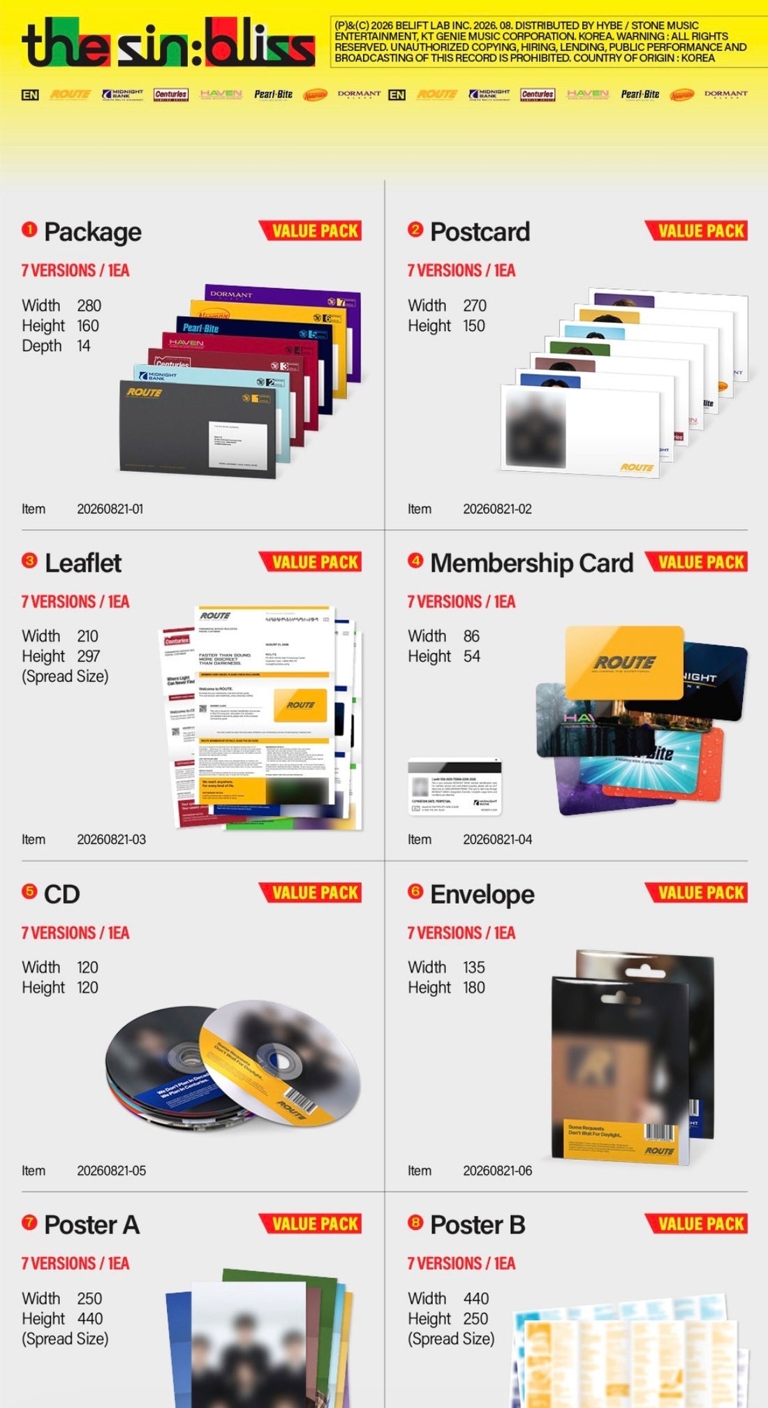 (PRE-ORDER) K-POP ENHYPEN - THE SIN: BLISS (ENGENE VER.) (7 VERSIONS) RANDOM