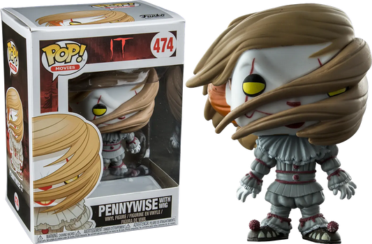 Pennywise with Wig 474 Yellow Eyes Funko Pop Vinyl + PoP Protector