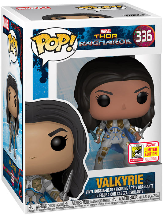 Funko Pop! Marvel Thor Ragnarok - Valkyrie #336 (Battle Outfit) Funko 2018 San Diego International Comic Con Exclusive + Pop Protector