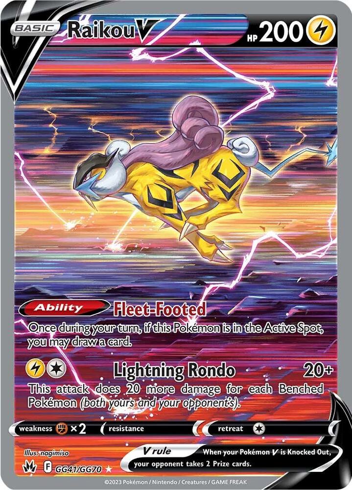 Pokemon TCG! Raikou V - Crown Zenith: Galarian Gallery (CRZ:GG)