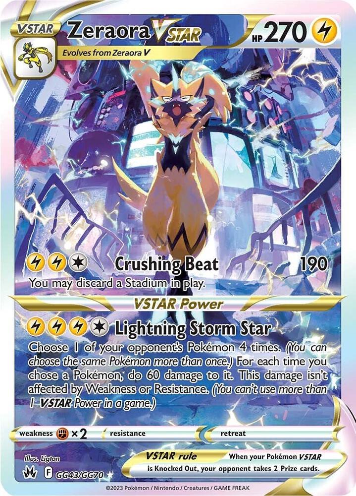 Pokemon TCG! Zeraora VSTAR - Crown Zenith: Galarian Gallery (CRZ:GG)
