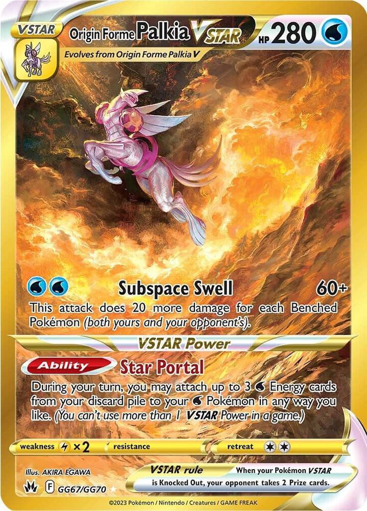 Pokemon TCG! Origin Forme Palkia VSTAR (Secret) - SWSH: Crown Zenith: Galarian Gallery (CRZ:GG)