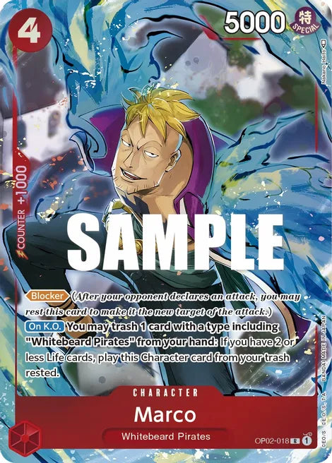 One Piece TCG! Marco (Alternate Art) - Paramount War (OP02)