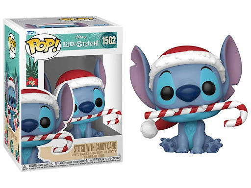 Funko Pop! Disney Lilo & Stitch - Christmas Edition Stitch with Candy Cane 1502 + Free Protector