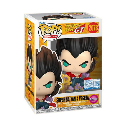 Funko Pop! Dragon Ball GT - Super Saiyan 4 Vegeta 2078 Funko Special Edition Flocked Figure + Pop Protector
